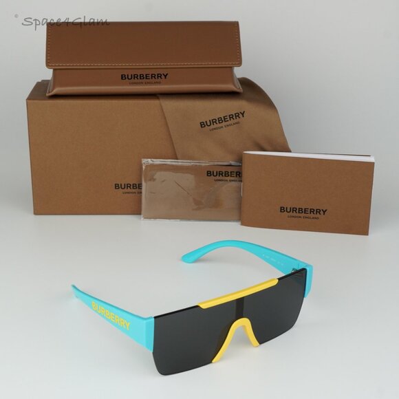 Burberry Girls Sunglasses Yellow Blue Grey Shield JB4387 405087 KIDS BRAND NEW - Picture 8 of 8